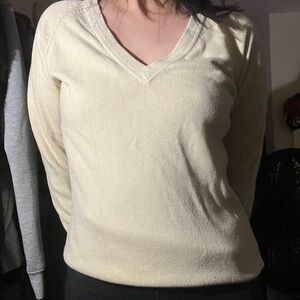 like new vintage beige h&m v neck sweater size small